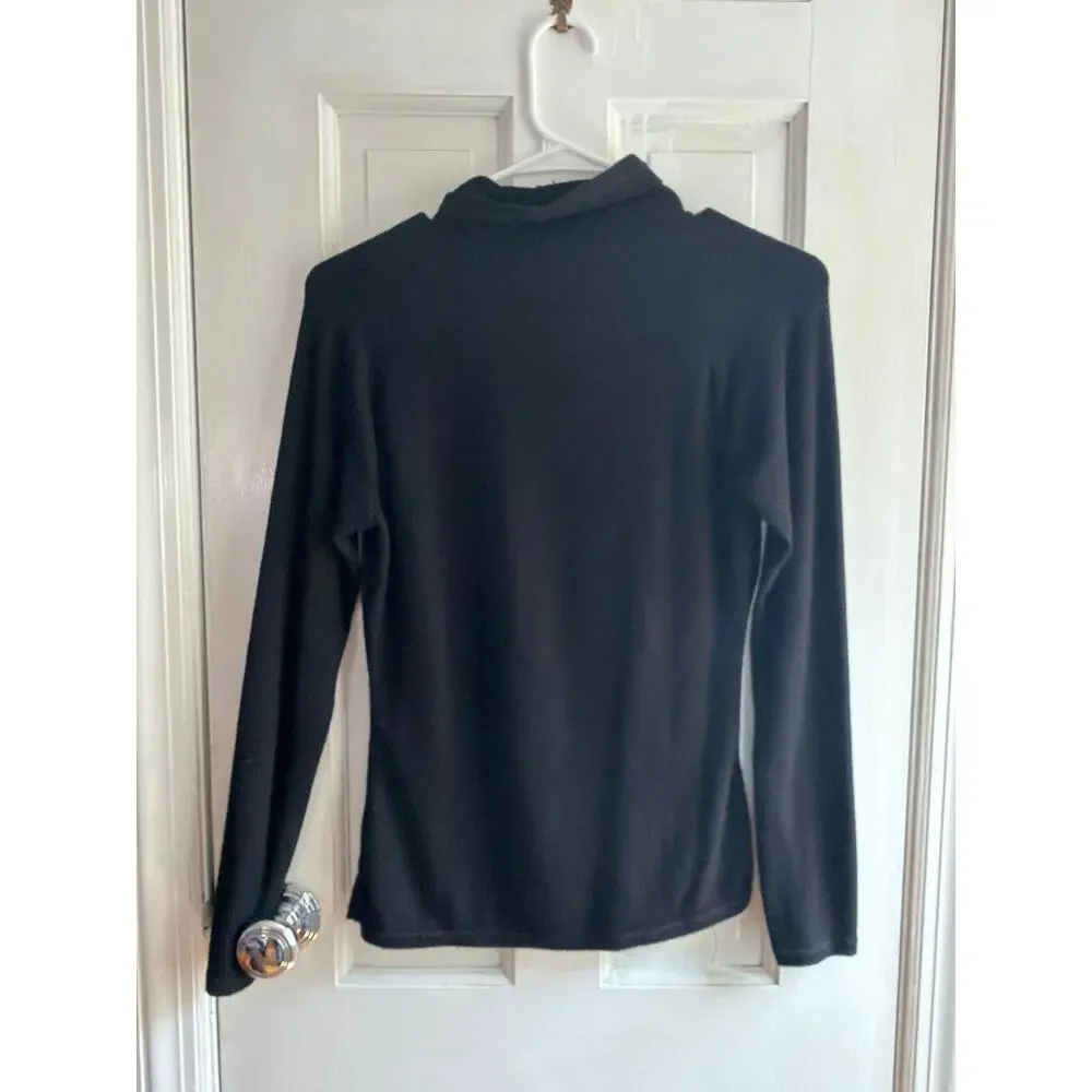 Free People Black Ribbed Turtleneck - Size M EUC